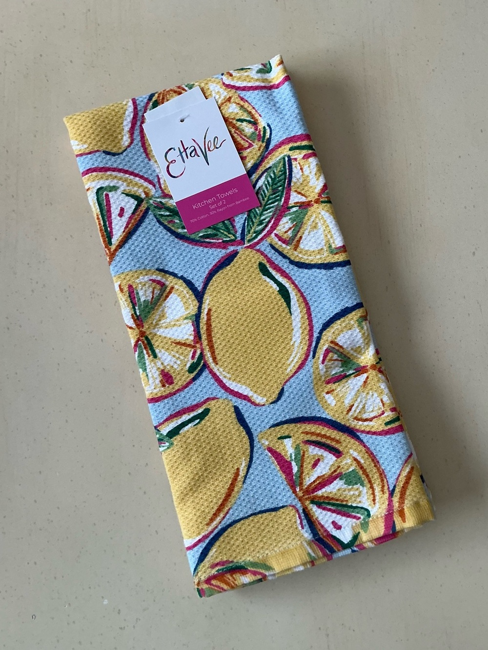 NWT Set/2 Lemon Design Kitchen Dish Towels 🍋